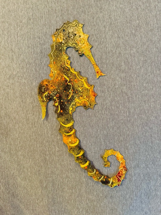 Other - Hand-painted Seahorse Wall Decoration